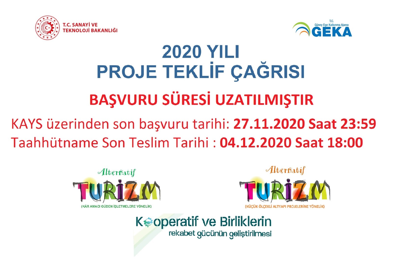 2020 Yılı Proje Teklif Çağrısı Başvuru Süresi Uzatılmıştır