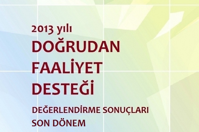 2013 YILI DOĞRUDAN FAALİYET DESTEĞİ DEĞERLENDİRME SONUÇLARI (SON DÖNEM)